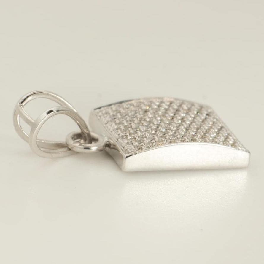 Square Pave Natural Diamond Pendant: 14k Solid Gold Stackable Everyday Necklace, Certified Jewelry