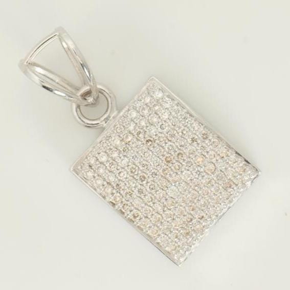 Square Diamond Pendant, 14k Solid Gold, Natural Diamonds, Stackable Everyday Adjustable Necklace, Layering Statement Jewelry, Gift for Her