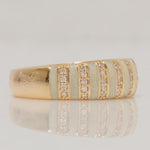 Load image into Gallery viewer, Enamel Diamond Band Ring, 14k Solid Gold, Natural Diamonds, Minimalist Striped Stackable Rings, Everyday Statement Jewelry, Gift For Her
