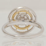Load image into Gallery viewer, Round Cluster Diamond Ring, 14k Solid Gold, Natural Diamonds, Concentric Circle Cluster Ring, Two Toned Statement Jewelry, Gift For Her
