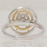 Load image into Gallery viewer, Round Cluster Diamond Ring, 14k Solid Gold, Natural Diamonds, Concentric Circle Cluster Ring, Two Toned Statement Jewelry, Gift For Her
