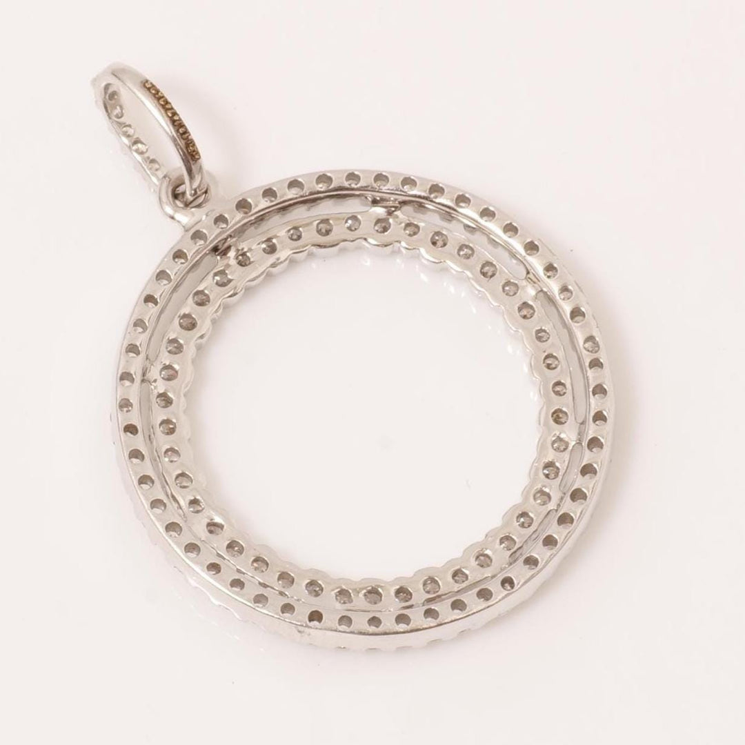 Circle Loop Halo Natural Diamond Pendant, 14k Solid Gold Stackable Minimalist Necklace, Certified Jewelry