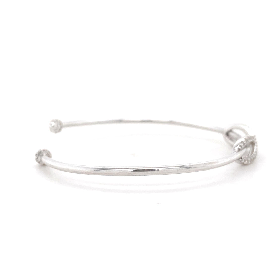 Infinity Diamond Cuff Bracelet, 14K Solid Gold, Natural Diamonds, Everyday Jewelry, Open Bangle Bracelet,  Statement Jewelry, Gift for Her