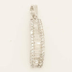 Load image into Gallery viewer, Bar Diamond Pendant, 14k Solid Gold, Baguette and Round Natural Diamonds, Modern Stacking Chain Charm, Minimalist Jewelry, Gift for Her
