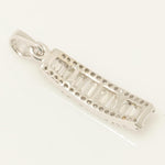 Load image into Gallery viewer, Bar Diamond Pendant, 14k Solid Gold, Baguette and Round Natural Diamonds, Modern Stacking Chain Charm, Minimalist Jewelry, Gift for Her
