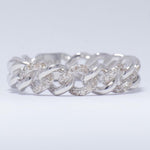 Load image into Gallery viewer, Miami Cuban Diamond Ring, 14K Solid Gold, Eternity Stacking Band, Natural Diamonds, Chain Link Wedding Band, Everyday Jewelry, Gift For Her
