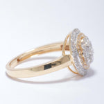 Load image into Gallery viewer, Floral Clustered Natural Diamond Bridal Ring: 14k Solid Gold Dual tone Engagement Jewellery, Certified Jewelry
