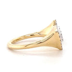 Load image into Gallery viewer, Halo Triangle Diamond Ring, 14K Solid Gold, Open Cuff Ring, Natural Diamonds, Statement Cocktail Ring, Gift for Her Gift For Her
