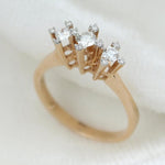 Load image into Gallery viewer, Three Stone Diamond Ring, 14K Solid Gold, Classic Engagement Band, Wedding Statement Ring, Minimalist Jewelry, Gift For Her
