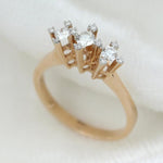 Load image into Gallery viewer, Three Stone Diamond Ring, 14K Solid Gold, Classic Engagement Band, Wedding Statement Ring, Minimalist Jewelry, Gift For Her
