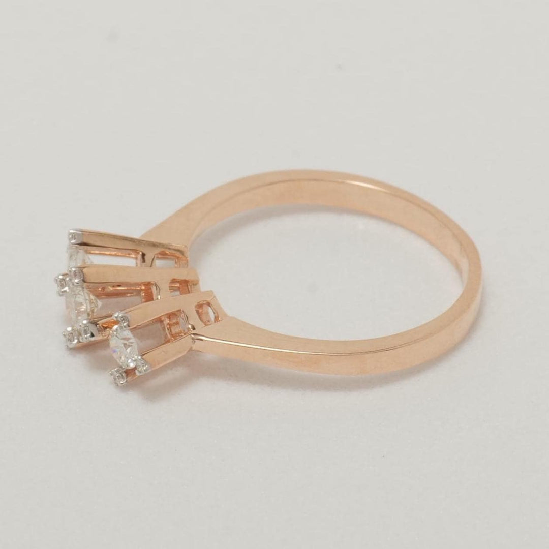 Three Stone Diamond Ring, 14K Solid Gold, Classic Engagement Band, Wedding Statement Ring, Minimalist Jewelry, Gift For Her