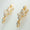 Load image into Gallery viewer, Floral Diamond Drop Earrings, 14k Solid Gold, Natural Diamonds, Illusion Set, Leaf Design, Dangle Earrings, Statement Jewelry, Gift for Her
