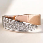 Load image into Gallery viewer, Wrap Diamond Cuff Ring, 14K Solid Gold Band, Open Twisted Band Ring, Natural Diamonds, Two-Toned Statement Ring, Cocktail Ring, Gift For Her
