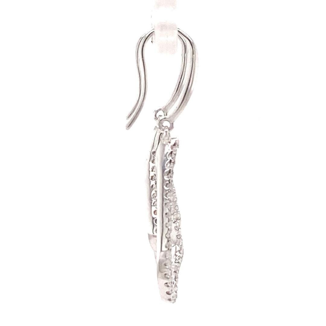 Open Heart Natural Diamonds Dangle Earrings: 14k Solid Gold Everyday Lightweight Jewellery, Certified Jewelry