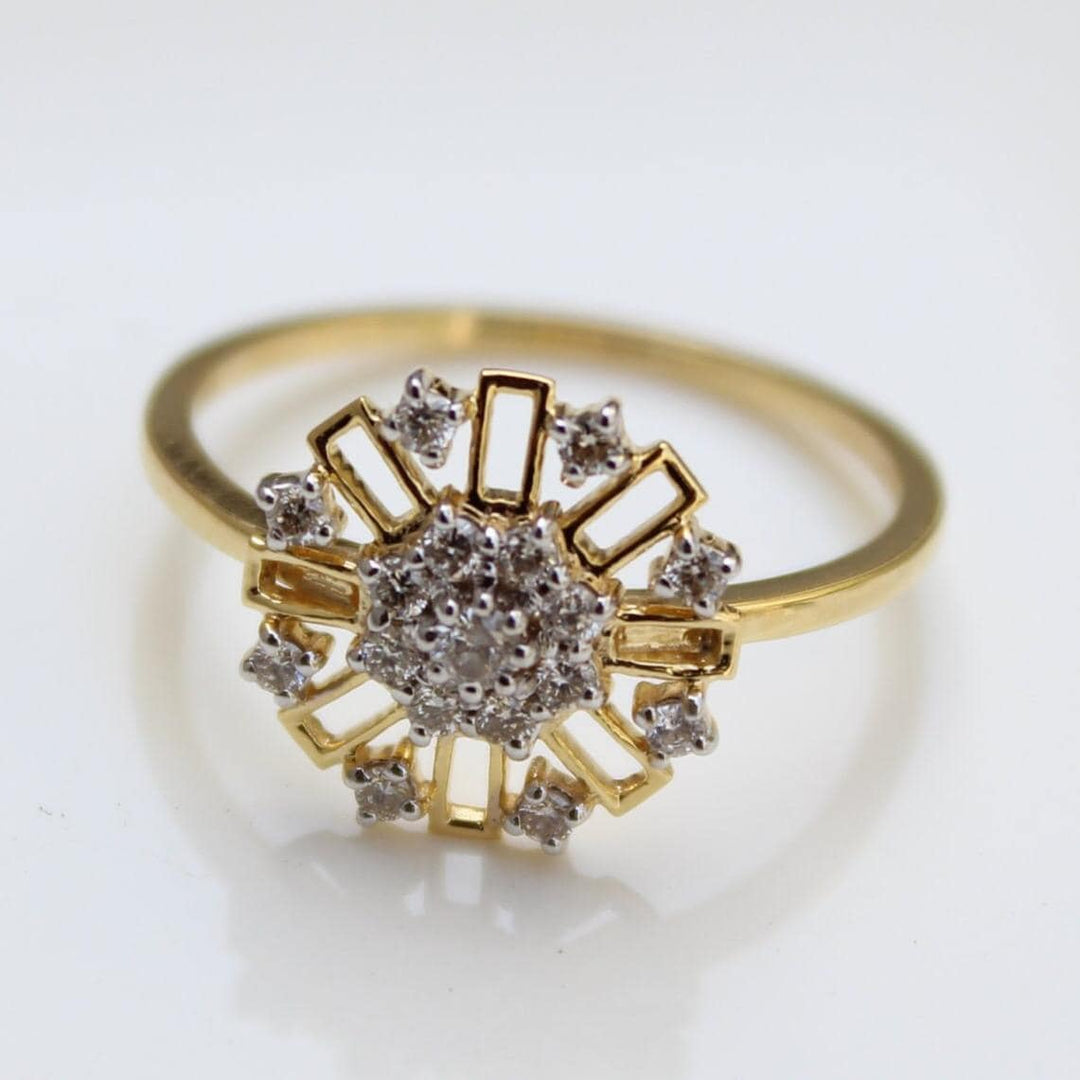 Flower Diamond Ring, 14k Solid Gold, Natural Diamonds, Stackable Ring, Gift for Women, Everyday Floral Jewelry Gift For Her