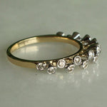 Load image into Gallery viewer, Half Eternity Diamond Band Ring, 14K Solid Gold, Natural Diamonds, Bezel Setting, Gift For Her
