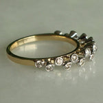 Load image into Gallery viewer, Half Eternity Diamond Band Ring, 14K Solid Gold, Natural Diamonds, Bezel Setting, Gift For Her
