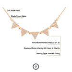 Load image into Gallery viewer, Triangle Diamond Necklace, 14k Solid Gold, Natural Diamonds, Layering Necklace, , Everyday Geometric Jewelry Gift For Her
