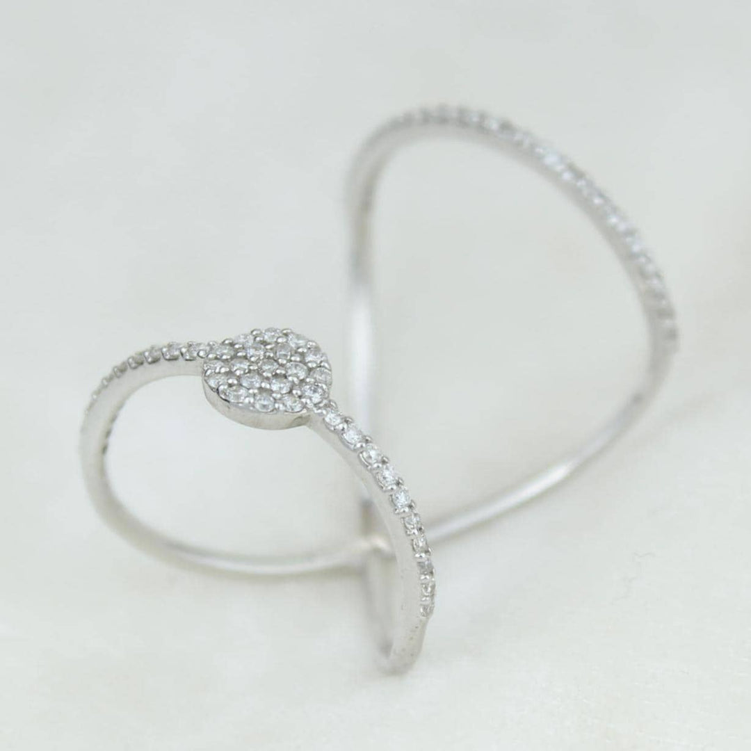 Double Band Circle Diamond Ring, 14k Solid Gold, Natural Diamonds, Everyday Wear Jewelry, Gift For Her