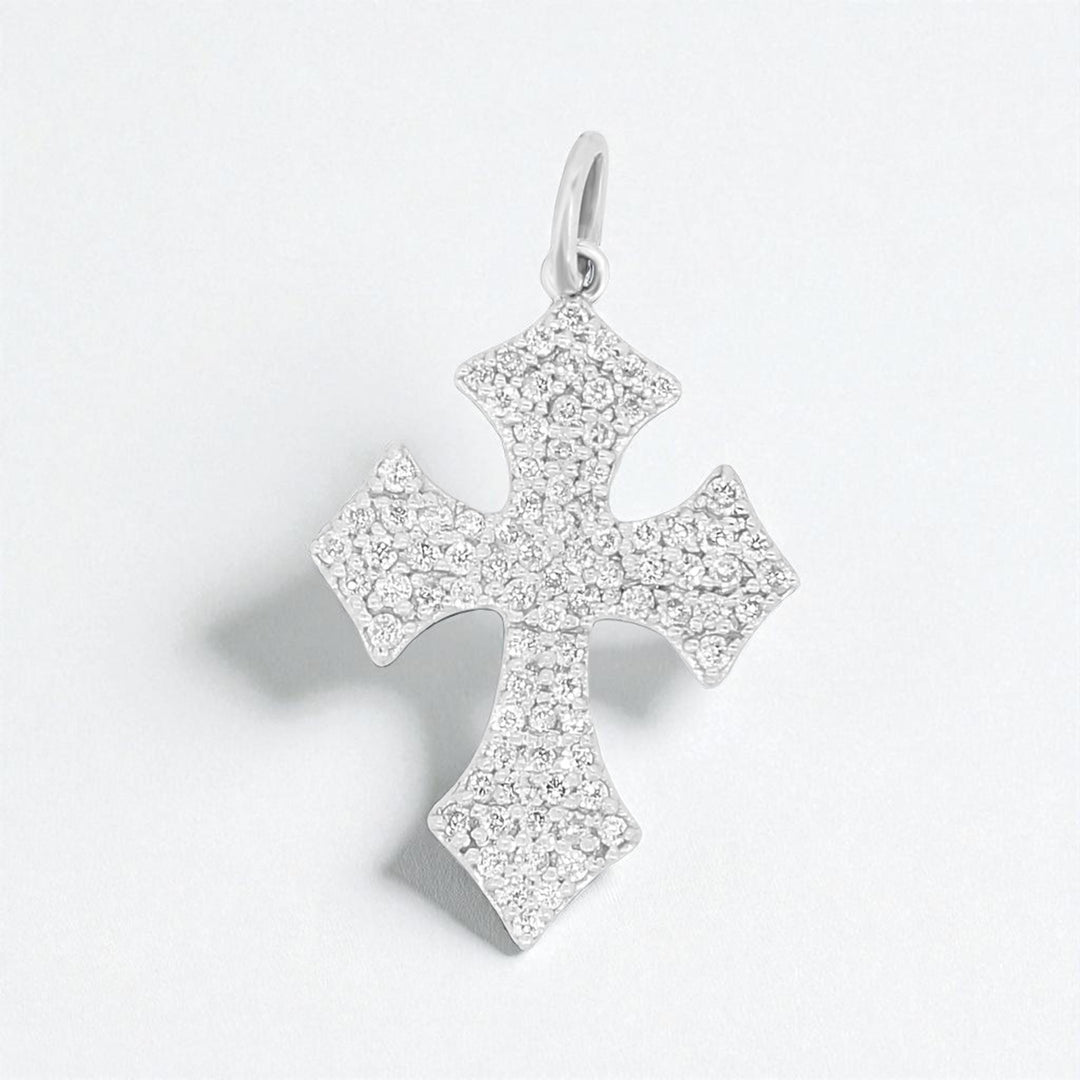 Diamond Cross Pendant in 14k Solid Gold, Natural Diamonds Cross Necklace With Adjustable Chain, Communion Gift For Her