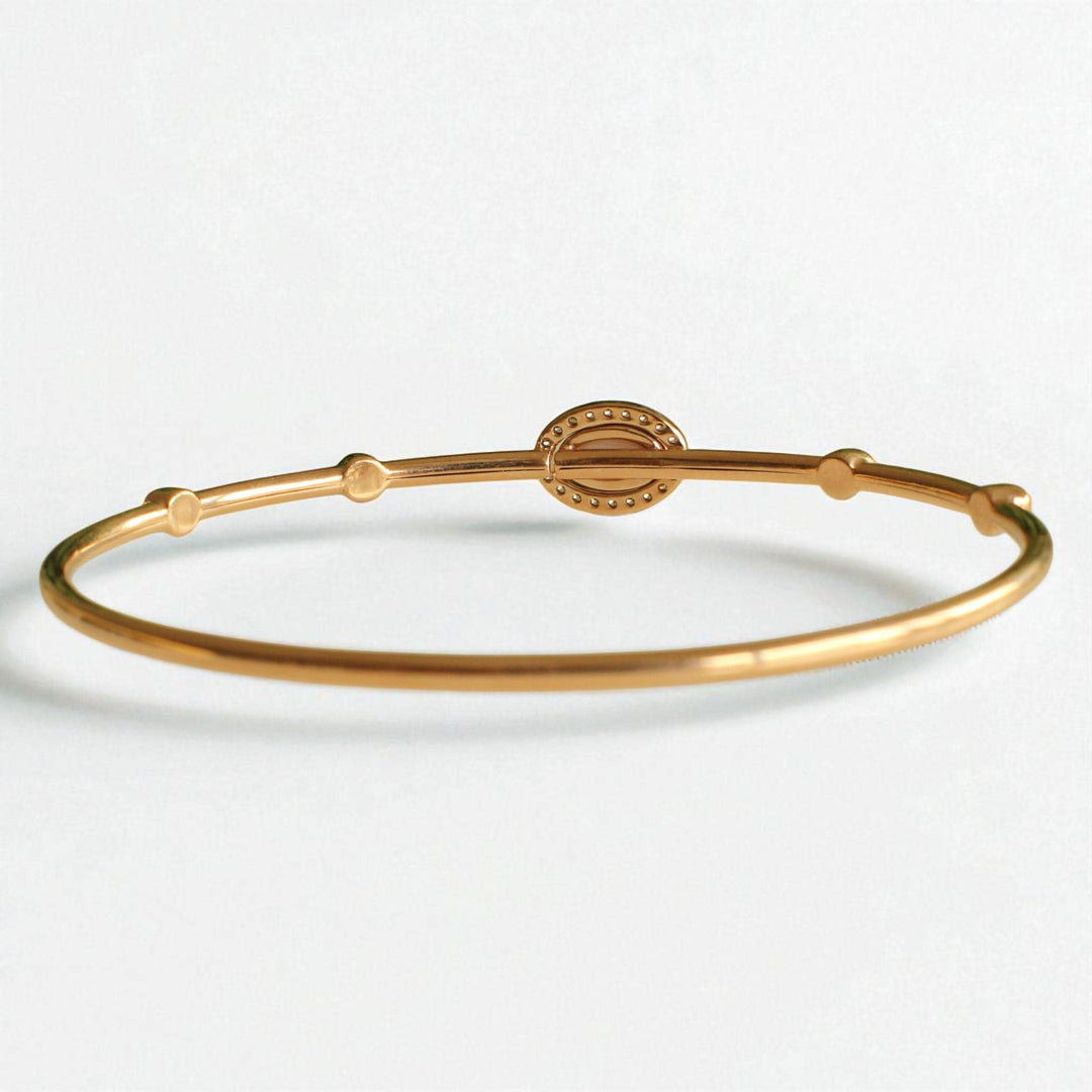Ellipse Dual Styling Diamond Bracelet, 14k Solid Gold, Natural Diamonds, Mother Of Pearl, Gift For Her