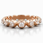 Load image into Gallery viewer, Bubble Diamond Ring, Supporting Ring, Eternity Band, 14k Solid Gold, Natural Diamonds, Everyday Jewelry, Gift For Her
