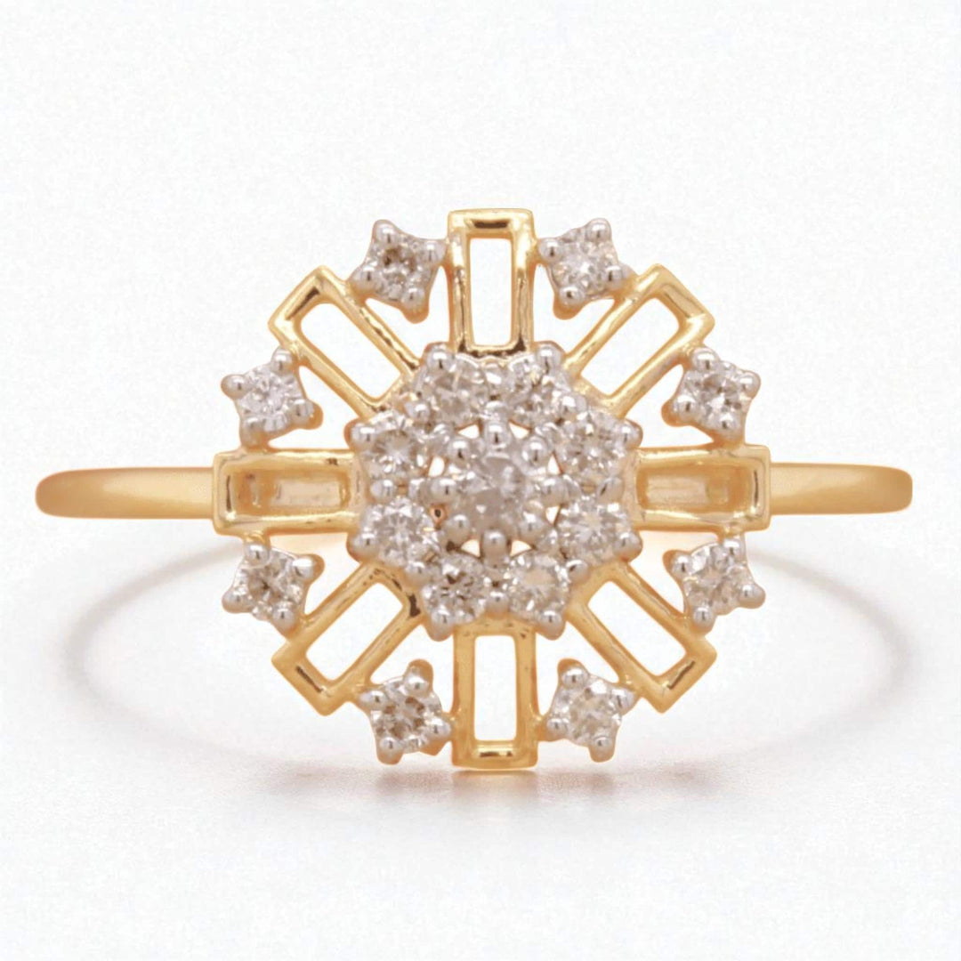 Flower Diamond Ring, 14k Solid Gold, Natural Diamonds, Stackable Ring, Gift for Women, Everyday Floral Jewelry Gift For Her