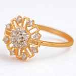 Load image into Gallery viewer, Flower Diamond Ring, 14k Solid Gold, Natural Diamonds, Stackable Ring, Gift for Women, Everyday Floral Jewelry Gift For Her
