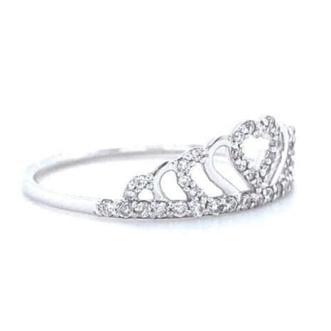 Crown Heart Diamond Ring, 14k Solid Gold, Natural Diamonds, Promise Ring, Everyday Jewelry, Stackable Ring, Gift For Her
