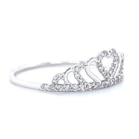 Crown Heart Diamond Ring, 14k Solid Gold, Natural Diamonds, Promise Ring, Everyday Jewelry, Stackable Ring, Gift For Her