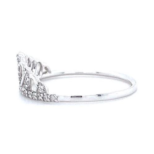 Crown Heart Diamond Ring, 14k Solid Gold, Natural Diamonds, Promise Ring, Everyday Jewelry, Stackable Ring, Gift For Her