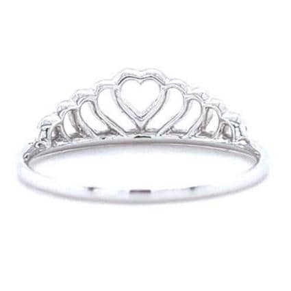 Crown Heart Diamond Ring, 14k Solid Gold, Natural Diamonds, Promise Ring, Everyday Jewelry, Stackable Ring, Gift For Her