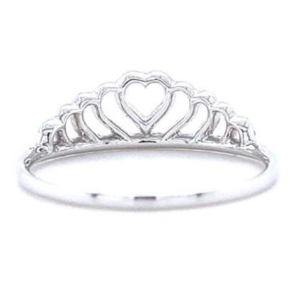 Crown Heart Diamond Ring, 14k Solid Gold, Natural Diamonds, Promise Ring, Everyday Jewelry, Stackable Ring, Gift For Her