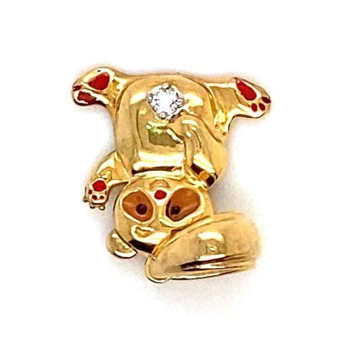 Panda Charm Diamond Pendant, 14k Solid Gold, Natural Diamonds, Animal Jewelry, Gift For Her