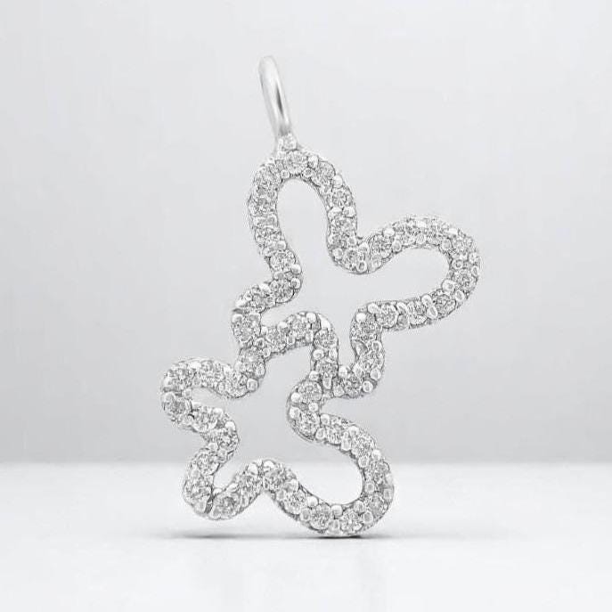Butterfly Charm Natural Diamond Stacking Pendant: 14k Solid Gold Animal Wing Everyday Jewellery, Certified Jewelry, Ready To Ship