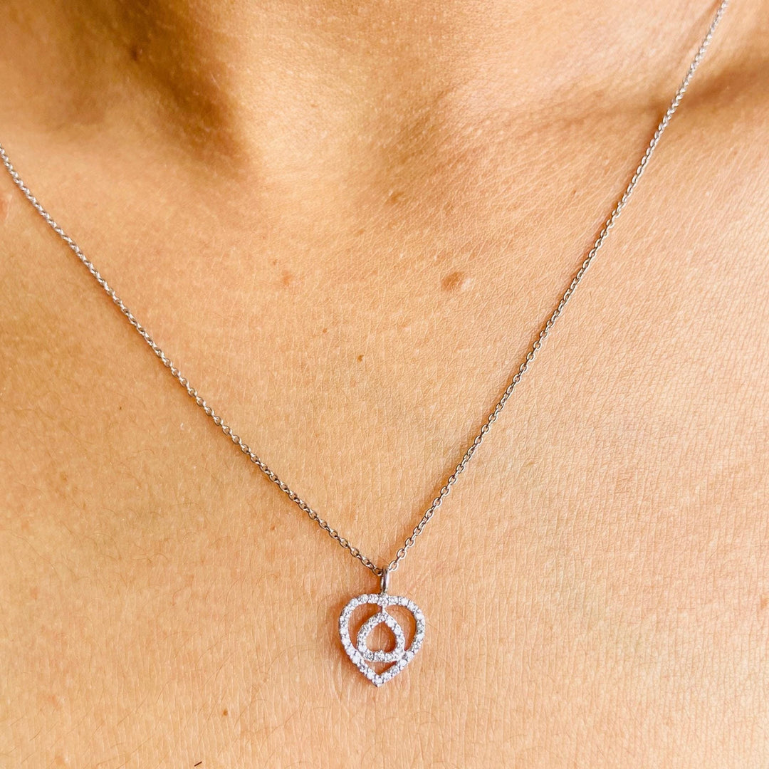 Double Heart Diamond Charm Pendant, Natural Diamonds, 14k Solid Gold, Minimalist Stacking Necklace, Everyday Jewelry, Love Promise Charm