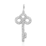 Load image into Gallery viewer, Key Natural Diamond Stacking Charm: 14k Solid Gold Minimalistic Necklace, Certified Jewelry
