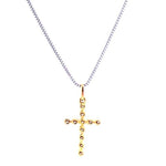 Load image into Gallery viewer, Diamond Cross Pendant, 14k Solid Gold, Natural Diamonds, Bezel Set Religious Jewelry, Everyday Minimalist Necklace With Adjustable Chain
