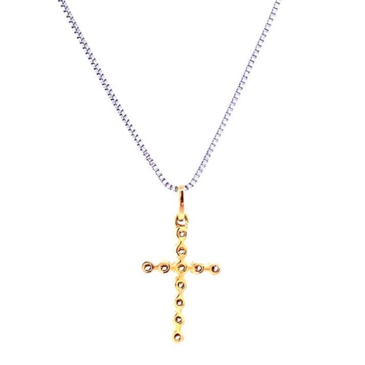 Diamond Cross Pendant, 14k Solid Gold, Natural Diamonds, Bezel Set Religious Jewelry, Everyday Minimalist Necklace With Adjustable Chain