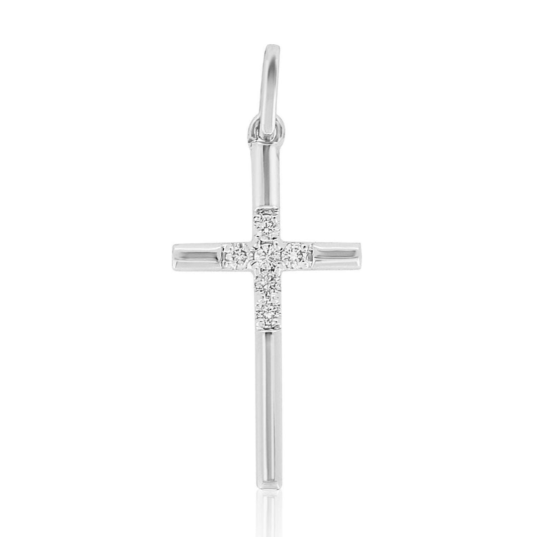 Cross Diamond Pendant in 14k Solid Gold, Natural Diamond Cross Necklace with Adjustable Chain, Religious Jewelry, Gift For Her