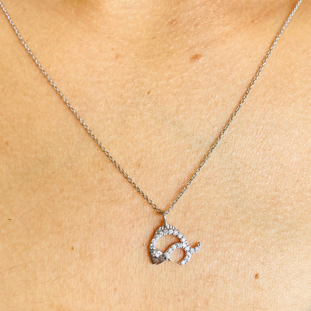 Fish Diamond Charm Pendant, 14k Solid Gold, Natural Diamonds, Animal Jewelry, Dainty Charm Necklace, Ready To Ship