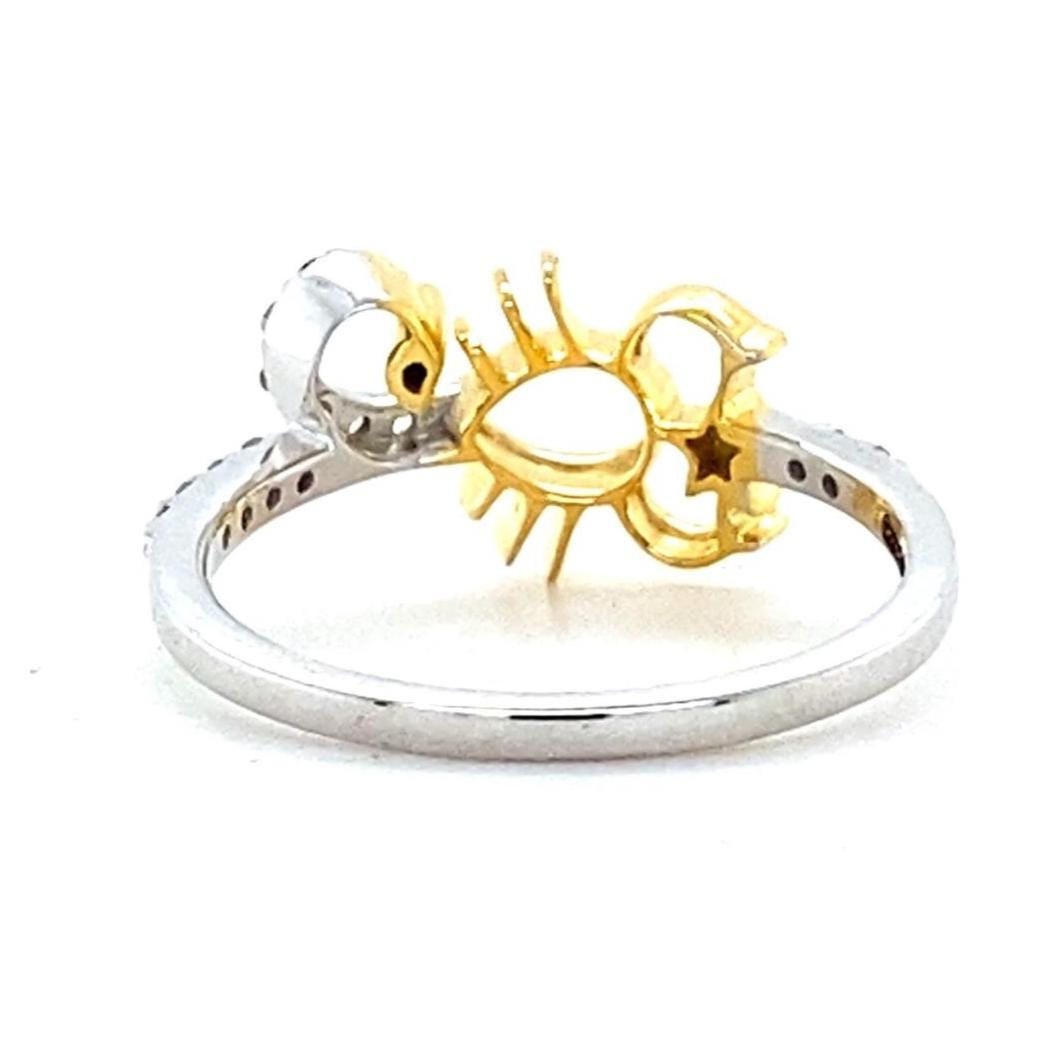 Scorpio Diamond Ring, Zodiac Animal Ring, Horoscope Jewelry, 14k Solid Gold, Natural Diamonds, Gift For Her