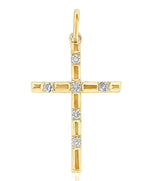 Load image into Gallery viewer, Cross Diamond Pendant, 14k Solid Gold, Natural Diamonds, Religious Jewelry, Gift For Her
