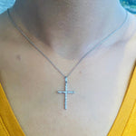 Load image into Gallery viewer, Cross Diamond Pendant, 14k Solid Gold, Natural Diamonds, Religious Jewelry, Gift For Her
