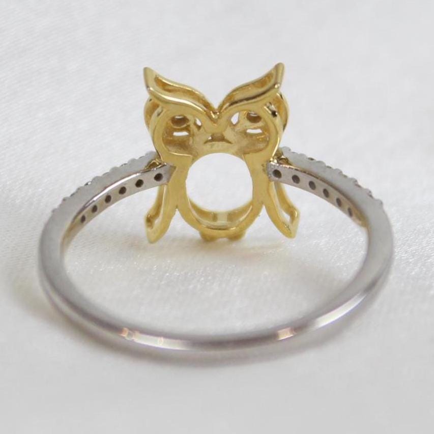 Owl Diamond Ring, 14k Solid Gold, Everyday Ring, Natural Diamonds, Animal Jewelry, Gift For Her