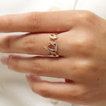 Load image into Gallery viewer, Diamond Love Ring, 14K Solid Gold, Proposal Ring, Natural Diamonds, Script Word Letter Ring, Romantic Statement Jewelry, Gift For Her
