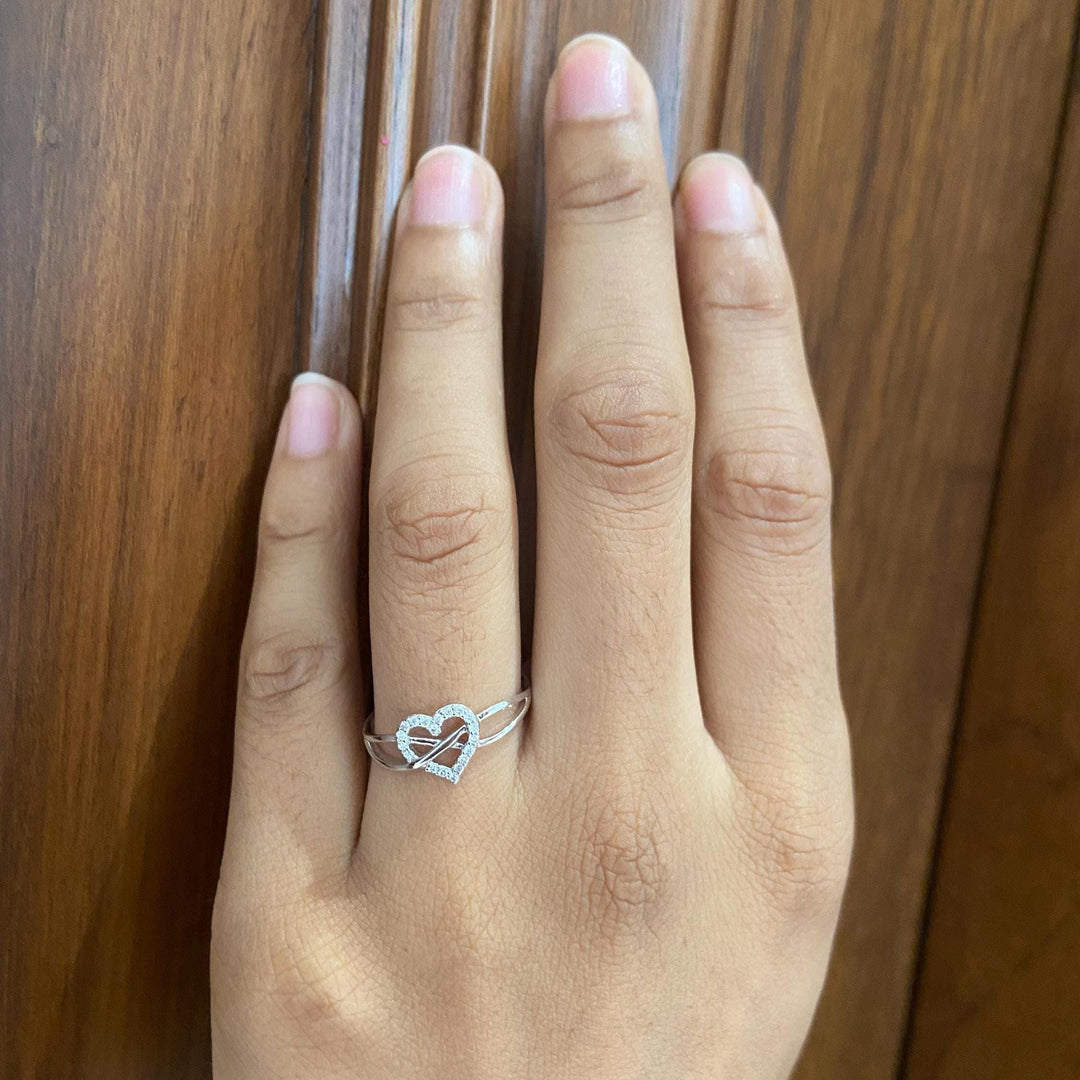 Heart Infinity Diamond Ring, 14k Solid Gold, Natural Diamonds, Promise Ring, , Everyday Stackable Jewelry Gift For Her