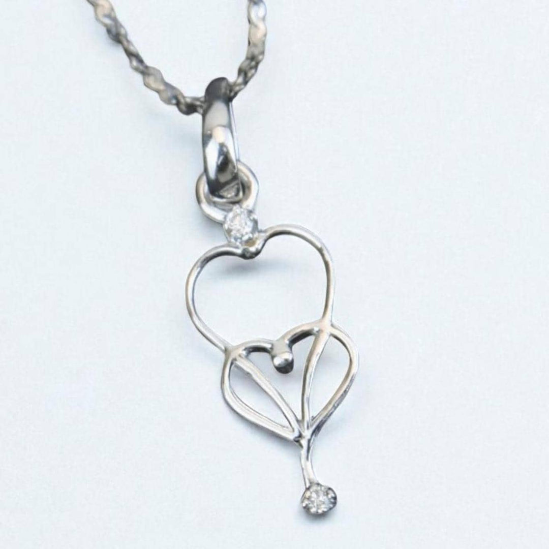 Heart Diamond Charm Pendant, 14k Solid Gold, Natural Diamonds, Everyday Necklace, , Tiny Heart Necklace, Dainty Design Gift For Her