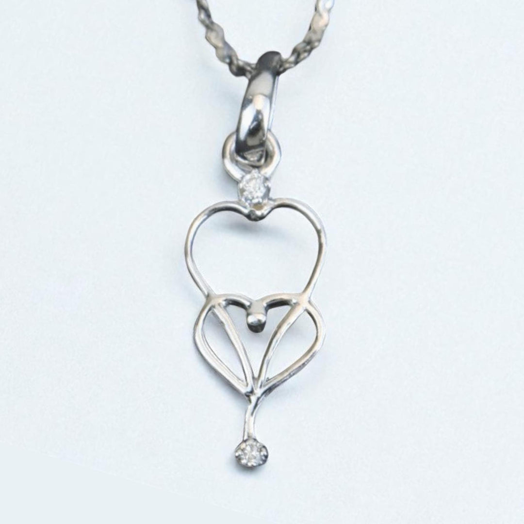 Heart Diamond Charm Pendant, 14k Solid Gold, Natural Diamonds, Everyday Necklace, , Tiny Heart Necklace, Dainty Design Gift For Her
