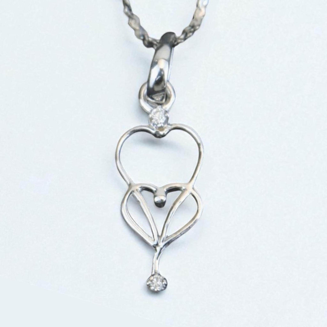 Heart Diamond Charm Pendant, 14k Solid Gold, Natural Diamonds, Everyday Necklace, , Tiny Heart Necklace, Dainty Design Gift For Her